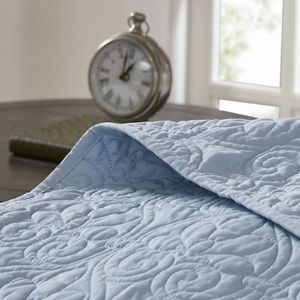 DB Reversible <b>Quilt</b> Set Blue Vintage Pattern Twin/Twin XL <b>Queen</b> <b>Size</b> 3-Piece Set Wool Polyester for Home Wedding Hotel Hospital - Product Image 6