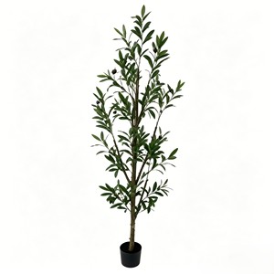 Knock Down Faux Olive Branches Artificial Greenery Stems <b>Flat</b> <b>Pack</b> Simulated Olive Sprigs DIY Assembly For Floral Arrangement - Product Image 2