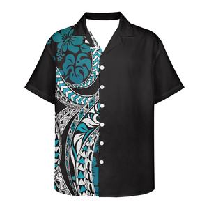 Hauts confort pour hommes Chemises de bonne qualité Tatouage Totem Hibiscus Tribal personnalisé Imprimé Sublimation Chemise pour <span class=keywords><strong>homme</strong></span> - Product Image 3