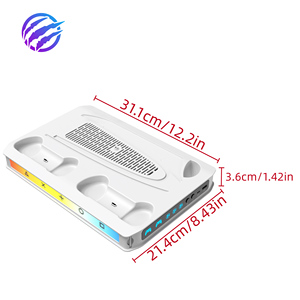 Rgb siêu mỏng đứng trạm làm mát cho ps5/ps5 Slim/ps5pro đĩa kỹ thuật số giao diện điều khiển sạc đứng sạc ps5 điều khiển sạc - Product Image 3