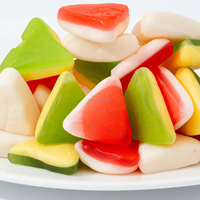 Bonbons gélifiés triangulaires acidulés et moelleux, saveur fruitée, OEM/ODM, étiquette personnalisée, vente en gros, directement de l'usine, sachet multicolore, durée de conservation 12 mois