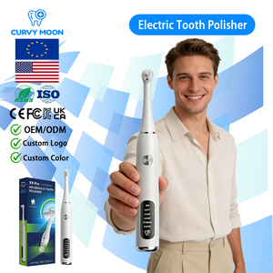 CURVY MOON Polisseur dentaire électrique étanche pour le blanchiment des dents avec 5 modes de vitesse, 6 têtes de brosse, élimination de la plaque dentaire - Product Image 1