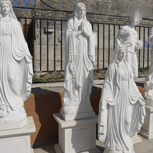 Sculpture religieuse chrétienne personnalisée, sculpture de la Vierge Marie en marbre blanc - Product Image 4