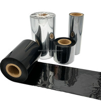 Cinta de Transferencia Térmica de Resina de Cera Negra Premium, Tamaños Personalizados, Alta Durabilidad, Impresión Clara, Compatible con Impresoras Zebra