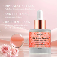 Sérum Éclaircissant Visage HCBR Or 24K 30ml Vitamine E & C Liquide Anti-Rides Anti-Âge Rose pour le Visage Durée de Conservation 3 Ans