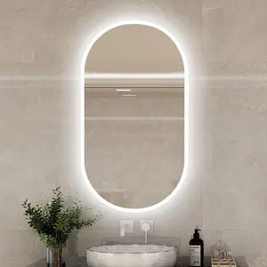 Jiaxing Miroir LED de grande taille de haute qualité Miroir mural ovale et rond pour salle de bain