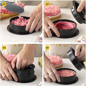 Ustensile de cuisine en plastique, <span class=keywords><strong>moule</strong></span> rond <span class=keywords><strong>pour</strong></span> hamburger, presse à <span class=keywords><strong>viande</strong></span> manuelle, machine à faire des burgers, presse à hamburgers <span class=keywords><strong>pour</strong></span> barbecue - Product Image 2