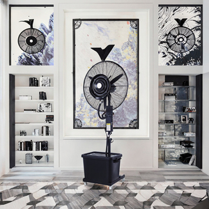 Máy tạo độ ẩm khung điện OX 26 inch, quạt làm mát sương mù, phun khử trùng trong nhà và ngoài trời, Quạt phun sương nước công nghiệp sàn - Product Image 3