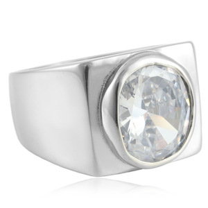 European American Style <b>Titanium</b> Steel <b>Ring</b> With Yellow Gemstone Bezel Setting Geometric Women's Fashion Jewelry 210165 - Product Image 4