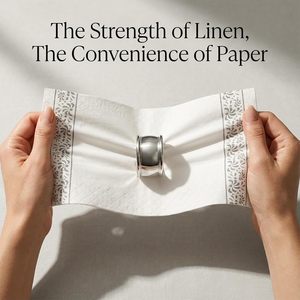Serviettes <span class=keywords><strong>en</strong></span> <span class=keywords><strong>papier</strong></span> imprimées aspect lin de qualité supérieure pour la table de fête et les occasions de remise de diplôme - Product Image 4