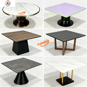 Mesa de Restaurante Moderna con Cubierta de Mármol Blanco y Negro Dorado, Base de Acero Inoxidable, Uso Comercial Duradero para Hoteles y Bistrós, Garantía de 5 Años - Product Image 2