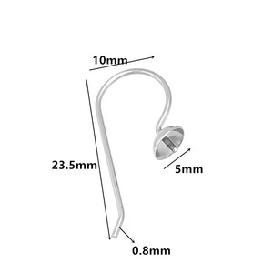 Stainless Steel Ear Hooks U-Shaped Pearl <b>Holder</b> DIY <b>Earring</b> Accessories Hypoallergenic Jewelry Findings - Product Image 2