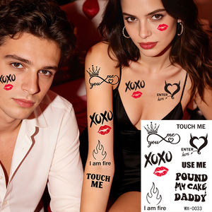 สติกเกอร์รอย<span class=keywords><strong>สัก</strong></span>ชั่วคราวแบบกำหนดเอง สติกเกอร์รอย<span class=keywords><strong>สัก</strong></span>ชั่วคราวกันน้ำ รอยสักบนใบหน้า - Product Image 1