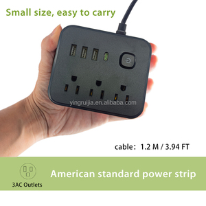 Xách tay Mỹ điện Strip với bảo vệ tăng, 3 ổ cắm với USB Một và USB C, Bán Hot Flat cắm mở rộng Ổ cắm điện - Product Image 5