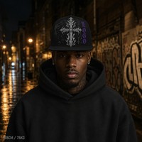 Casquette de baseball personnalisée avec broderie Old English, 6 panneaux, visière incurvée, style Dad Hat, streetwear urbain West Coast, vente en gros, faible MOQ