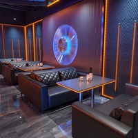 Ensemble de Mobilier LED de Discothèque, Bar Lounge Lumineux, Chaises et Table de Salle à Manger, Canapé KTV Chicha