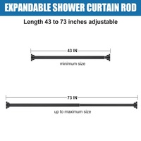Tringle de Douche à Tension en Acier Inoxydable Personnalisée CF, Réglable, à Ressort, Sans Perçage, avec Base en Caoutchouc pour Salle de Bain d'Hôtel