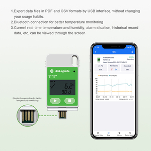 جهاز تسجيل بيانات لاسلكي صناعي خارجي لمراقبة درجة الحرارة بتقنية البلوتوث منخفض الطاقة - Product Image 5