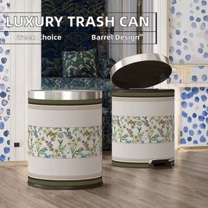 <span class=keywords><strong>Cubo</strong></span> de <span class=keywords><strong>basura</strong></span> de cuero grande de 10L estilo americano de mediados de siglo, <span class=keywords><strong>cubo</strong></span> sanitario de lujo con parte superior abierta para dormitorio y sala de estar - Product Image 2