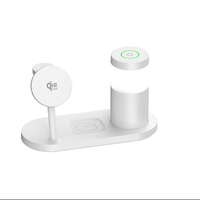 Support de charge sans fil magnétique multifonctionnel Qi2.2 4 en 1 25W à charge rapide avec commande tactile et veilleuse LED pour iPhone 18
