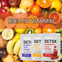 Poudre de jus de fraise de fruits de désintoxication instantanée de marque privée mélange de baies riches en nutriments pour la santé digestive