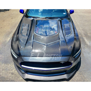 Nouveau capot en fibre de carbone pour Mustang 2015-2017 CMST V1, style transparent, noir, protection UV, mise à niveau retrofit - Product Image 2