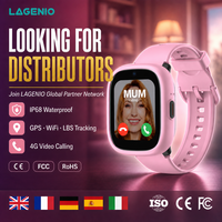 LAGENIO Smartwatch per Bambini con SIM 4G Globale, GPS, LBS, WIFI, AGPS, Localizzazione ACC, Videochiamata HD, IP68, SOS