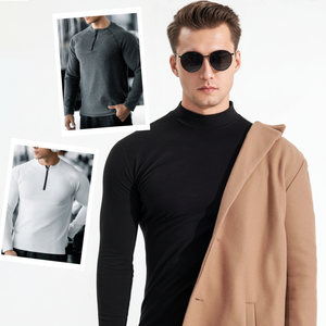 Magliette da uomo autunno/inverno dimagranti e a collo alto felpe in pile dal Design dolce 2 tipi disponibili - Product Image 1