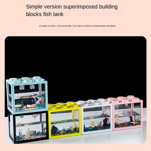 Grand seau en plastique Aquarium pour <span class=keywords><strong>Lego</strong></span> Block Creative Micro Landscape for Living Room Cute Mini Small <span class=keywords><strong>Fish</strong></span> Doll Box - Product Image 5