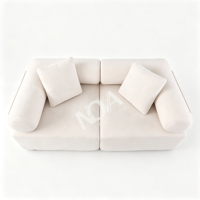 Komprimierbares Modulares 2-Sitzer Stoffsofa mit Abgerundeten Dicken Armlehnen Modernes Wohnzimmer-Sofa für Hotel Apartment Großhandel