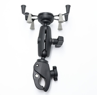 Support de téléphone pour guidon de moto, fixation rapide, support à rotule, pince de fixation sur rail, en plastique, rotation à 360 degrés, robuste