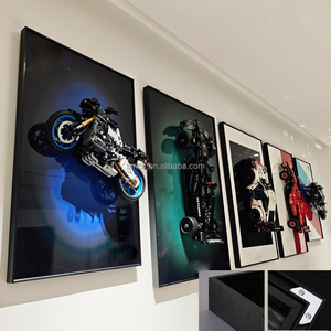 Décoration murale 3D pour hommes : Grandes images de voitures, motos F1 et véhicules vintage pour garage, salon, bar, café, ou comme cadeau pour la « man cave » - Product Image 1