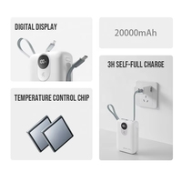 Vente flash Banque d'alimentation portable à charge rapide 20000mah Li-Polymère Affichage LED Interface d'entrée Type-C/Micro USB pour téléphones mobiles