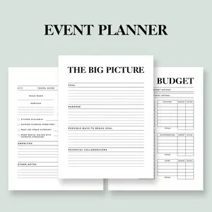 2024 New Design Custom A5 Size Undated Event Planner