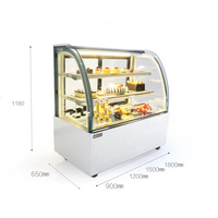 Vitrine Réfrigérée Commerciale à Température Unique pour Pâtisseries et Desserts, avec Vitrine en Verre et 2 Portes
