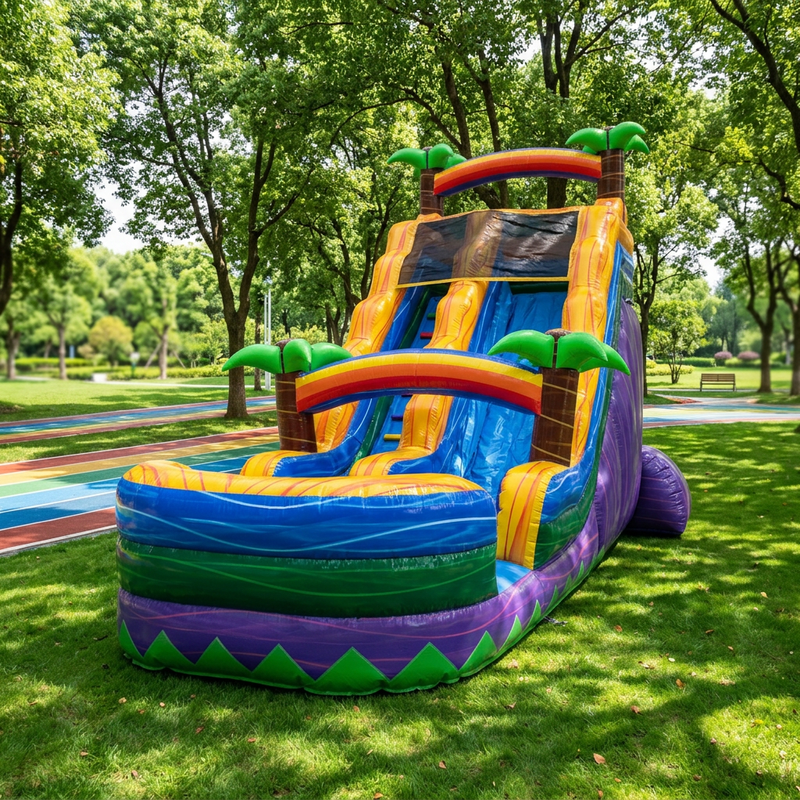 Palm Tree Commercial PVC Water Slide