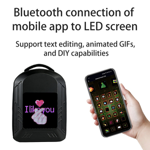 حقيبة ظهر ذكية <span class=keywords><strong>LED</strong></span> مع رسومات ترويجية داخلية ثلاثية الأبعاد للهاتف المحمول تحكم في تصنيف IP65 حقيبة كمبيوتر محمول وظيفة SDK - Product Image 2