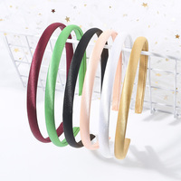 Jiamu prix d'usine en gros 1cm mince bandeau en satin couleur bonbon pour bricolage accessoires de cheveux pour femmes filles