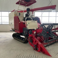 Moissonneuse-batteuse automotrice à chenilles pour riz, blé, colza et céréales, avec transmission par engrenages, moteur 88 kW et boîte de vitesses, également adaptée pour la récolte du manioc