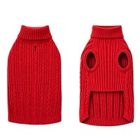 Pull-over en tricot uni pour chien Husky de taille moyenne, chaud et doux, col roulé, couleur unie