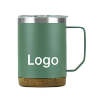 Mug isotherme à double paroi en acier inoxydable SUS304 avec poignée confortable, réutilisable pour le bureau, la maison et la cuisine