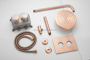 Brass Material Red <strong>Bronze</strong> Inwall Concealed Thermostatic Bathroom <strong>Shower</strong> Set Hot and Cold Water Copper Color <strong>Shower</strong> Faucet - Product Image 6