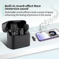 Microphone sans fil portable 2-en-1 avec mini-boîtier de charge, micro-cravate 2,4 GHz pour enregistrement en studio et interviews