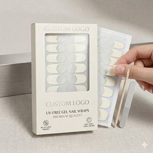 Elegantes Esmaltes de <span class=keywords><strong>Uñas</strong></span> en Gel con Punta Francesa, Sin UV, Minimalistas, Color Blanco Perla con Brillo Plateado, Sin Necesidad de Lámpara, Manicura Instantánea <span class=keywords><strong>para</strong></span> Spas - Product Image 1