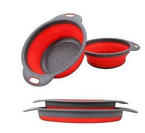 Ensemble de 2 passoires pliables en silicone rondes pour la cuisine - Product Image 4