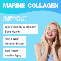 Poudre de peptides de collagène marin OEM/ODM très vendue avec MSM + GC, collagène multi-types I et III pour l'immunité, les os, la peau, les cheveux et les ongles