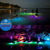 Panneau de SUP de lumière LED de haute qualité, accessoires de planche de surf de lumière de natation de nuit sous-marine décorés avec la lumière colorée, lumières de SUP LED
