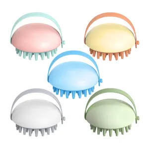 Taşınabilir kılıf fırça yeni turuncu özel etiket ABS + TPR bakım saç yıkama masaj şampuan kafa derisi fırça