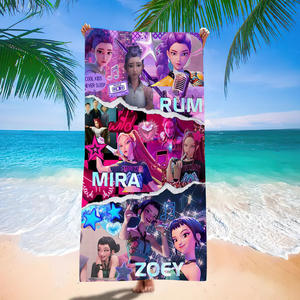 Toallas de Playa K-Pop Demon Hunters al por Mayor, Personalizadas, de Algodón y Poliéster, Suaves para la Piel, de Secado Rápido y Resistentes a la Arena - Product Image 3