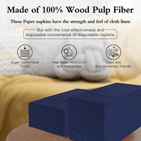 Serviettes de table jetables bleu marine avec poche de couverts intégrée Serviette de table pré-pliée pour couteaux fourchettes Serviettes de toilette en lin